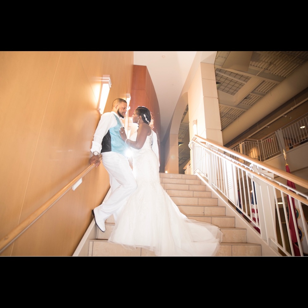 Soft white wedding gown worn once size 12 $560.00